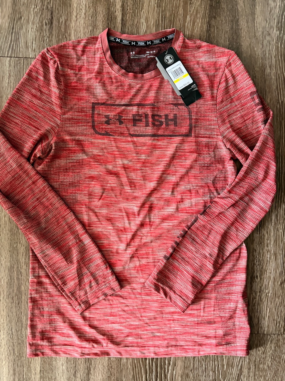 Under Armour Fish Tech Long Sleeve Shirt - Heathered Coral Red